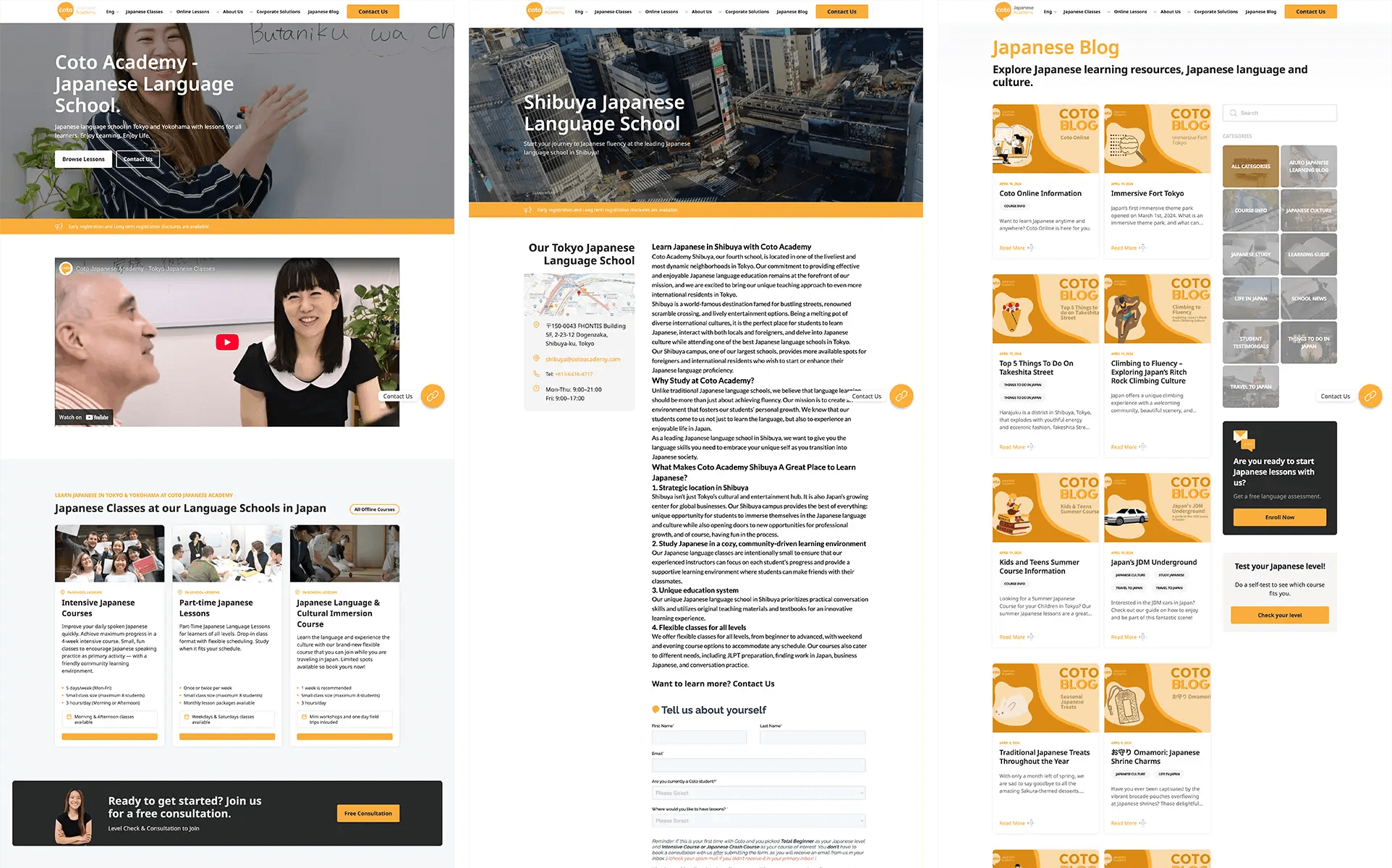 Screenshot of original homepage before redesign